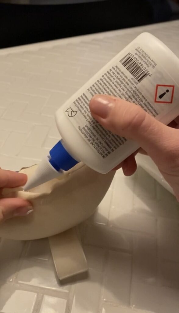 Lim bunden sammen med tekstillim.